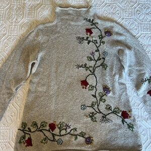 Floral Embroidered Women's Sweater